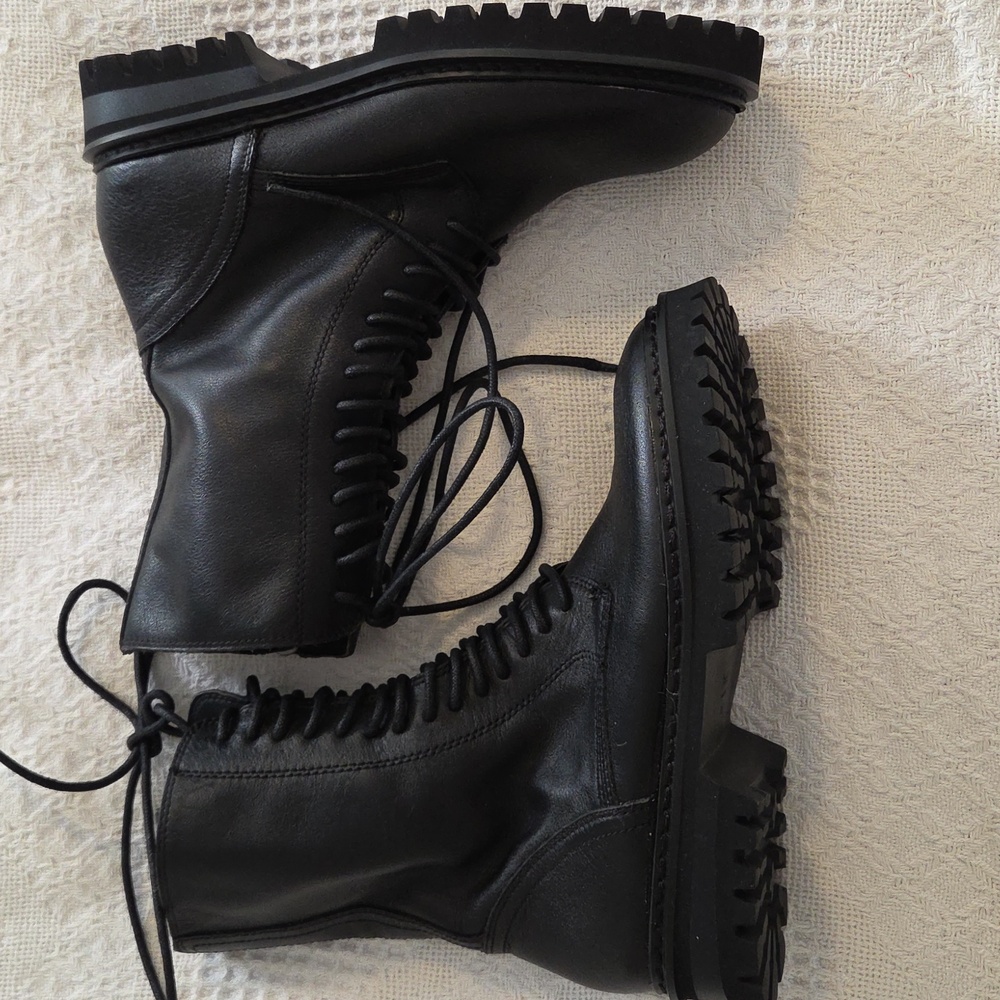 Christine Shell Paris Leather Combat/Moto Boots